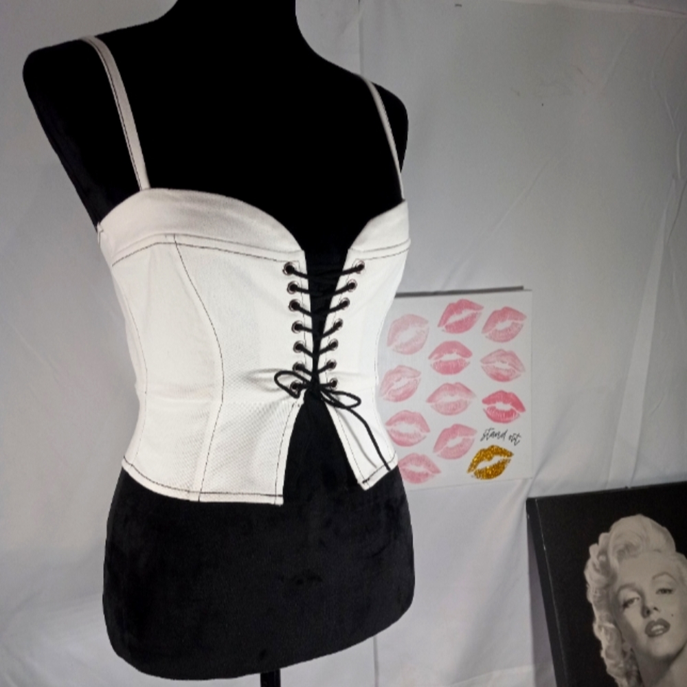 White corset top